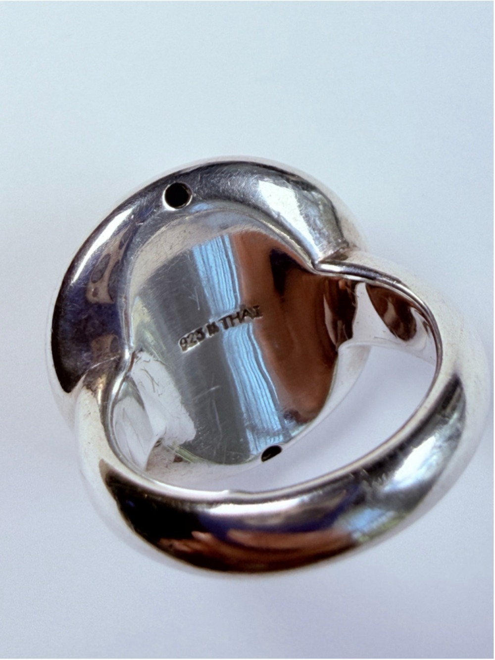 Modernist Saucer Disk Bullseye 925 Sterling Silver Jensen Vintage Ring - Picture 9 of 11